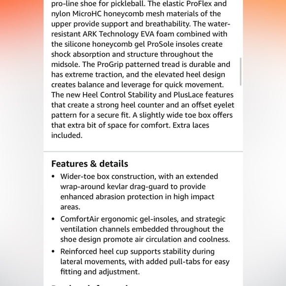 Acacia Men's Signature Tyler Loong Edition Pickleball Shoe (Solar) new in box - Picture 6 of 8